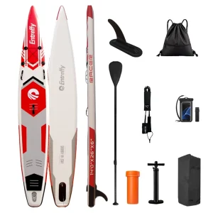 Nuovo Design 14' Stand Up Racing ISUP, Tavola Gonfiabile SUP con Zaino, Pompa e Accessori per Sport Acquatici Offshore