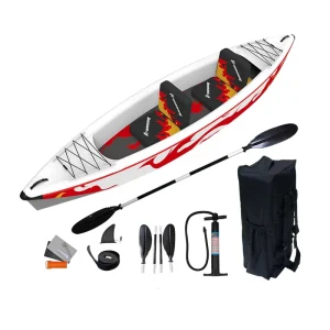 New Design 14ft 2 Person Drop stitch PVC Inflatable Kayak K410 Fishing Kayak With 2 Seats and Paddles for Fishing