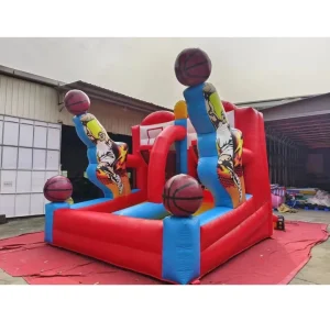 Novo Design de Castelo Inflável Interativo de Carnaval com Jogo de Arremesso de Cesta de Basquetebol