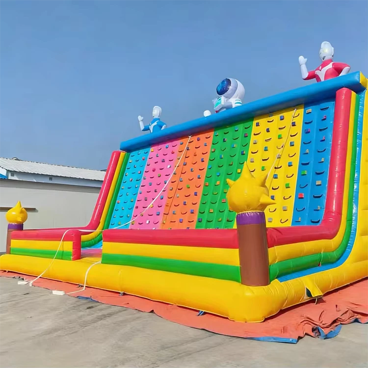 Mur d'escalade gonflable commercial intérieur extérieur, jeux de château en PVC avec installation facile