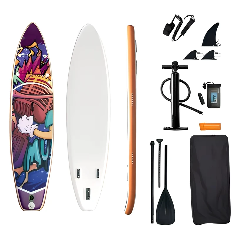 Papan Dayung Inflatable SUP Desain Kustom Non-Slip dengan Tali Pengaman
