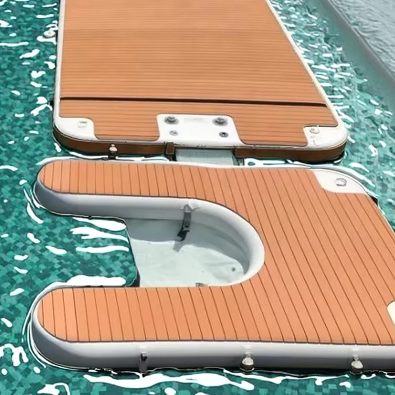 Neues Design, maßgeschneiderter Luftdock für 6 Personen, aufblasbare Wasserinsel, Jet-Ski-Yacht-Dock, aufblasbares Dock