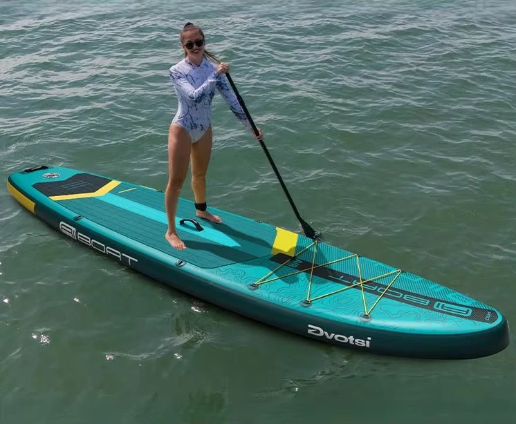 SUP Board แบบกำหนดเอง ดีไซน์ใหม่ คุณภาพพรีเมียม รับน้ำหนักได้ 450 ปอนด์ แพดเดิลบอร์ดพองพร้อมอุปกรณ์เสริม