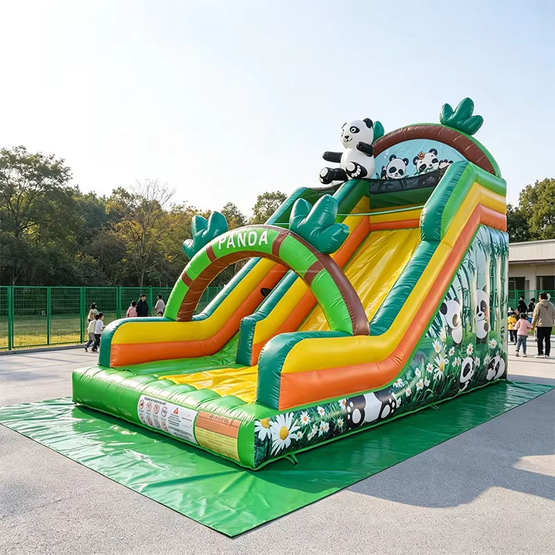 Nuevo Diseño de Deslizamiento Inflable Temática Panda Directo de Fábrica de PVC para Niños y Adultos, Soporte Personalizado para Alquiler de Fiesta al Aire Libre