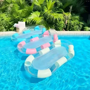 New Design Factory Price Inflatable Hammock Pool Party Toys Pool Float Air Mattress Pool Float Tube with Pillow