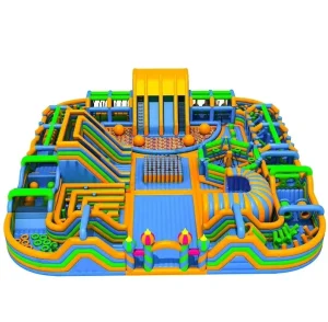 Nuevo diseño de parque inflable gigante, centro de juegos al aire libre para niños y adultos