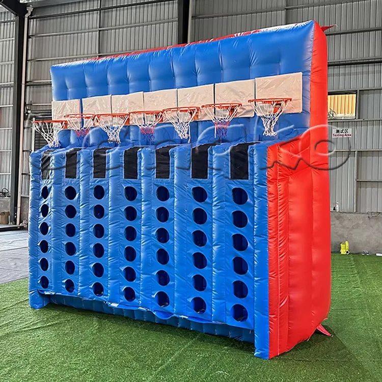 Novo Jogo de Basquetebol Inflável para Aluguer de Festas de Team Building Grande Tiro Quatro Jogo para Crianças e Adultos Jogar