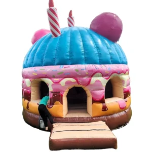 Castillo hinchable de diseño nuevo, pastel de caramelo inflable, casa de saltos inflable para fiestas de cumpleaños