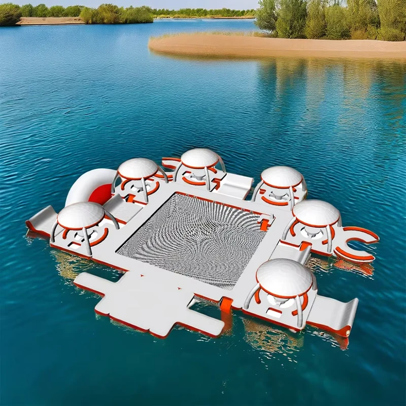 Novo Design de Ilha Inflável para Natação - Lounge Flutuante - Raft Inflável - Plataforma Flutuante para Jet Ski com Tenda