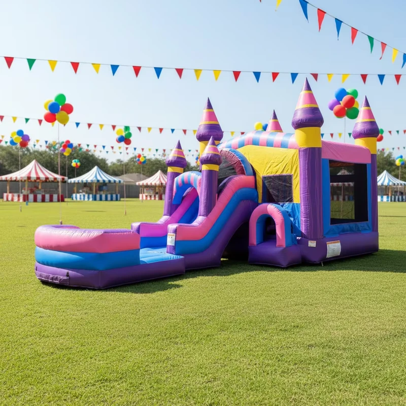 Nieuw Ontwerp Opblaasbare Kasteel Bouncy Jumping Bouncer Kinderen Opblaasbare Combo Bouncer met Glijbaan Opblaasbaar Springhuis