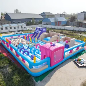 New Design Large Amusement Park Inflatable Bounce House Bouncy Castle Combo Bouncer Easy Setup PVC Material 3-Year Warranty For