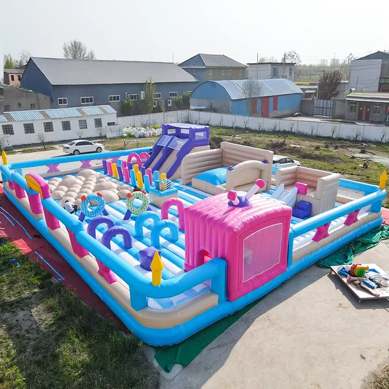 新デザイン 大型遊園地用インフレータブルバウンスハウス バウンシーキャッスルコンボバウンサー 簡単設置 PVC素材 3年保証