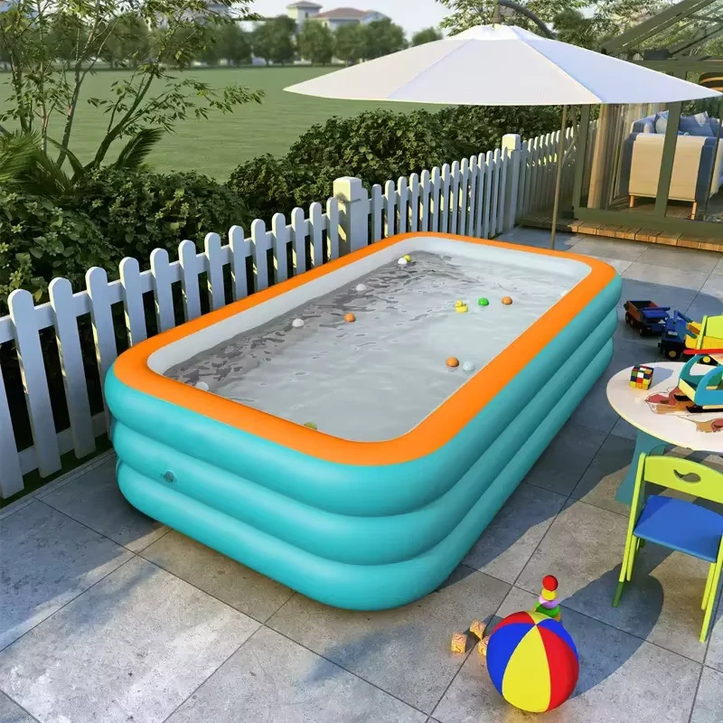 New Design Outdoor Inflatable Swimming Pool for Children PVC Material 3mm Thick Eco Friendly Rectangle Large Capacity Waterproof