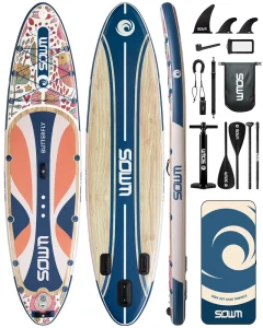 New Design SUP Inflatable Stand up Wooden SurfBoard Racing Padel Board 11’*34”*6” Wood Sup Paddle Board for Surfing