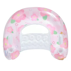 New Design U Shape Flower Design Inflatable Water Hammock Flower Design Inflatable Pool Sofa Chair with Glitters Inside