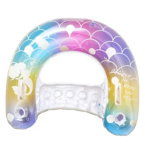 Nouveau design de hamac aquatique en forme de sirène, canapé de piscine gonflable avec paillettes à l'intérieur