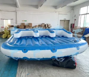 Nuovo design scivolo a banana gonfiabile, tubo gonfiabile per acqua, divano disco per barca da lago
