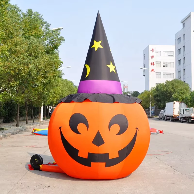 Nouvelle décoration d'Halloween, lumières LED, citrouille gonflable extérieure, modèle géant de citrouille gonflable