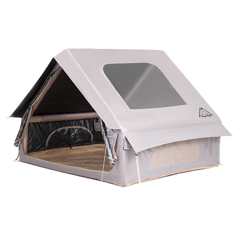 신제품 6.3m² 쌍문과 대형 스카이라이트 쉽게 조립 가능한 PVC 옥스포드 사계절 인플레이터블 텐트 가족 야외 캠핑용