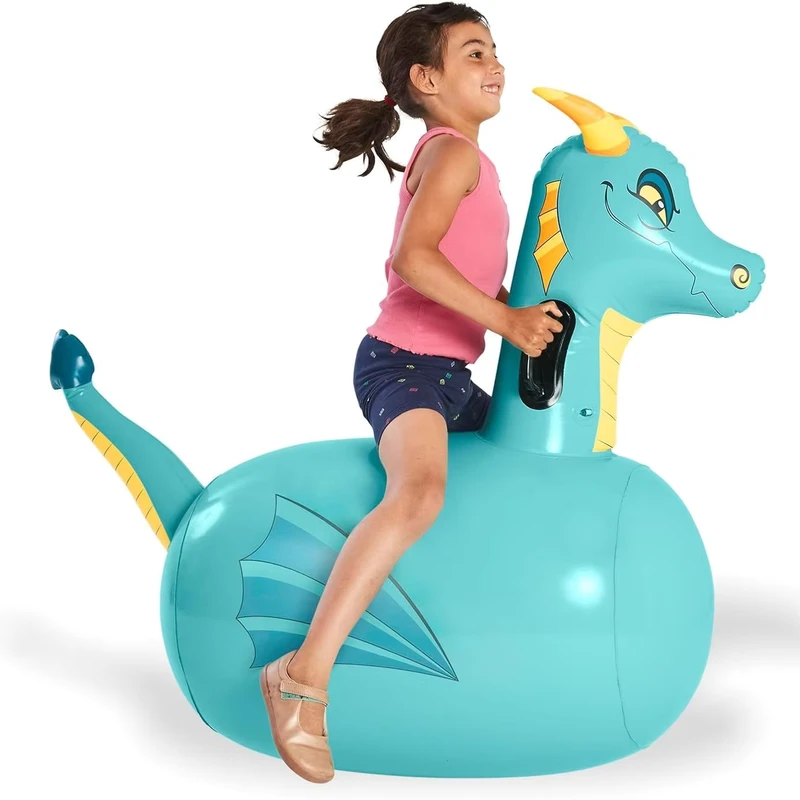 New Shape Durable Airtight 0.4mm Plastic PVC Cartoon Character Inflatable Jump Horses Children Riding Playing Toy