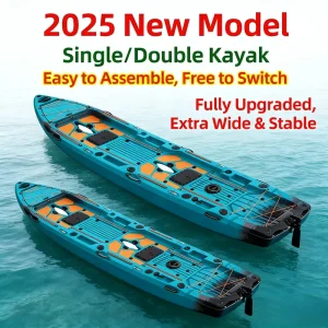 New Spliced Inflatable Pedal Drive Fishing Kayak with Electric Push Motor Detachable Design 1 Person Capacity Eco Friendly