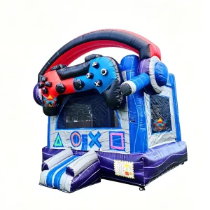 New Trend Level up Gamer Inflatable Bounce House 3D Jumper 0.55mm PVC Playground for Kids Play and Party Rental