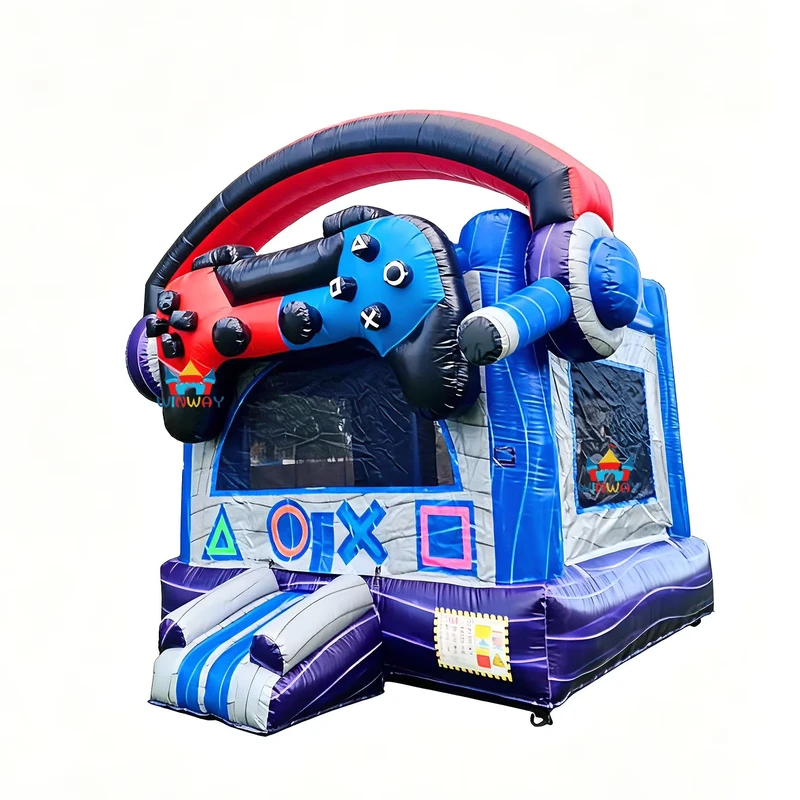 New Trend Level up Gamer Inflatable Bounce House 3D Jumper 0.55mm PVC Playground for Kids Play and Party Rental