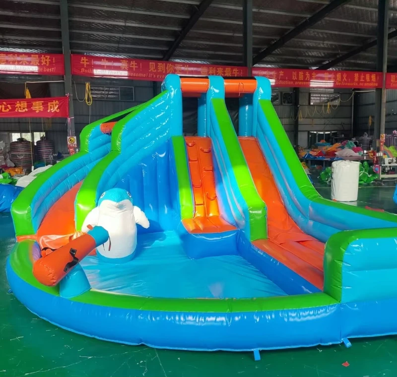 Scivolo d'Acqua Gonfiabile Commerciale per Piscina Progettato di Nuovo per Feste di Bambini