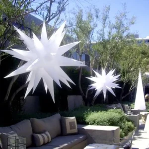 Nightclub Decoration Color Changing Inflatable Led Star Oxford Inflatable Hanging Led Stars for Party