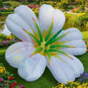 Nightclub Disco LED Light Inflatable Flowers Plants with Customizable Size and Color and Built In Fan for Jungle Forest Theme