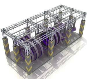 Ninja Warrior Course with Inflatable Obstacle