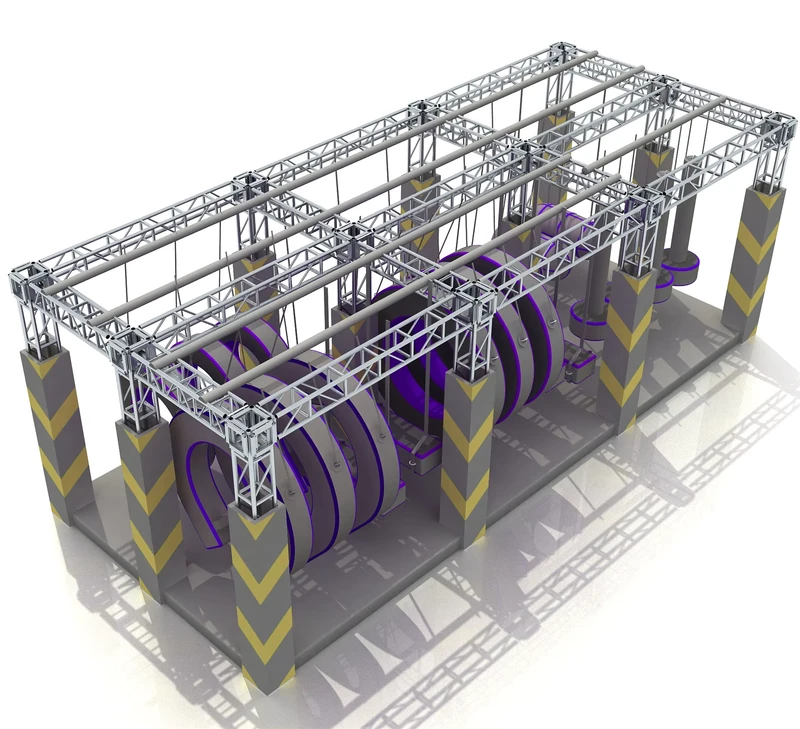 Kursus Ninja Warrior dengan Rintangan Inflatable