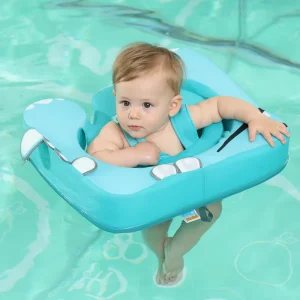 Non-Inflatable Cloth EPE Kids Swim Seat Ring Leak-Proof Soft Cartoon Crocodile Shape 3Months-4Years Pool