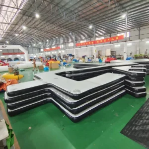 Non-Slip Drop Stitch Floating Inflatable Boat Dock Jet Ski Dock Inflatable U Shape Pontoons for Boat and Yacht Parking