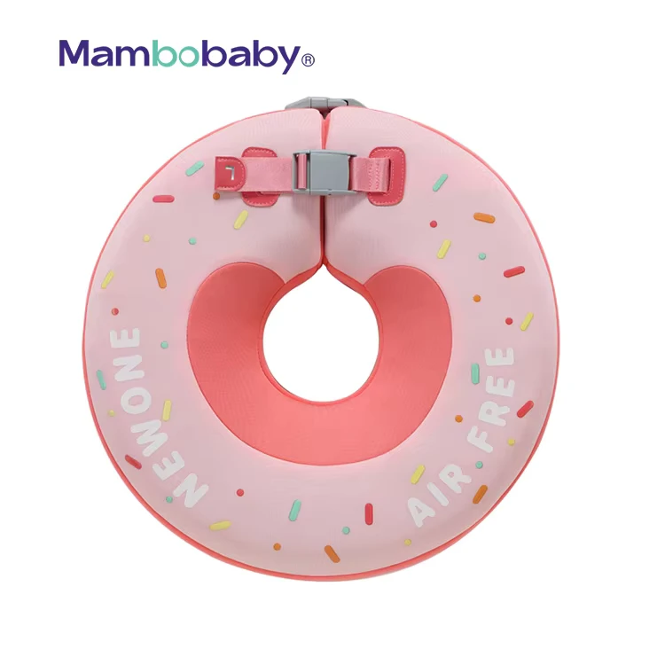 Bánh donut trẻ em bơm hơi màu hồng không bơm hơi, phao bơi, ống bơi, đồ chơi nước