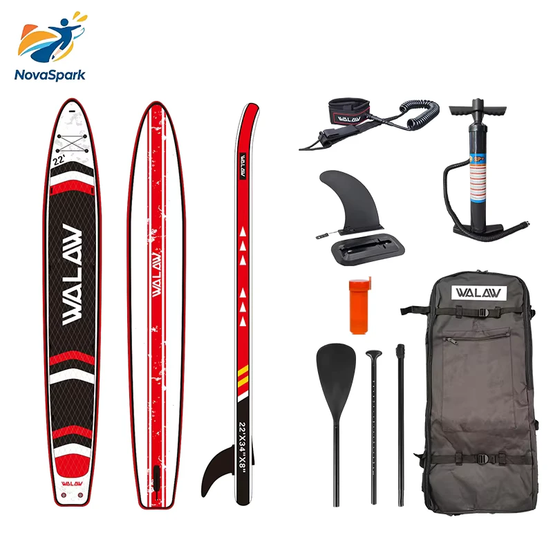 Novaspark 500KG High Load Inflatable Surf SUP PVC 3 Fin Stand Paddle Board 670x86x20cm 4 8 Persons Large Multi rider