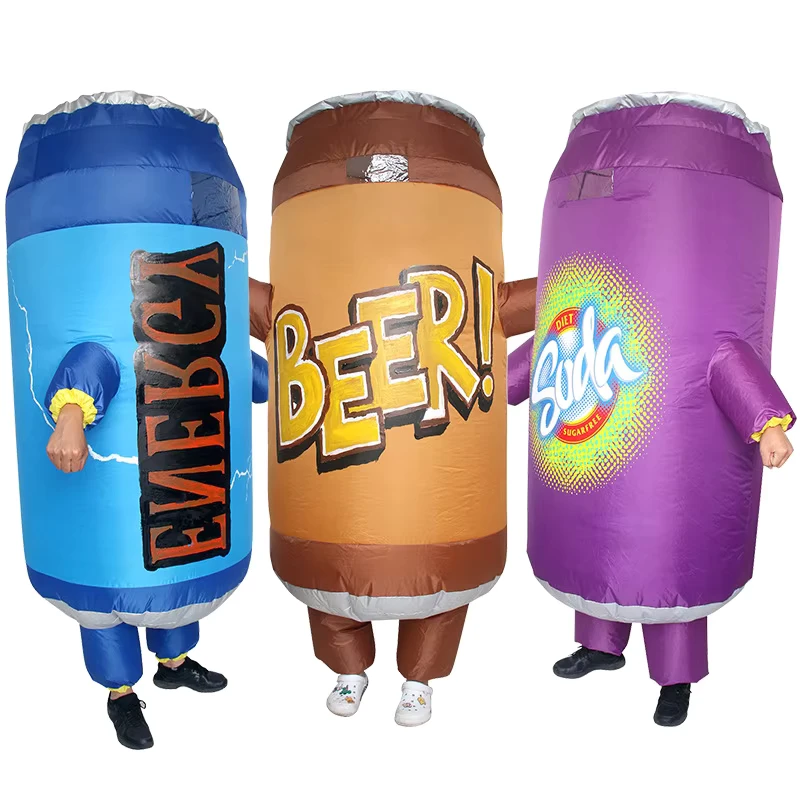 Fantasia Inflável de Novidade para Atividades de Festa, Fantasia Engraçada, Pessoas Usam Bebidas em Lata, Fantasia Inflável