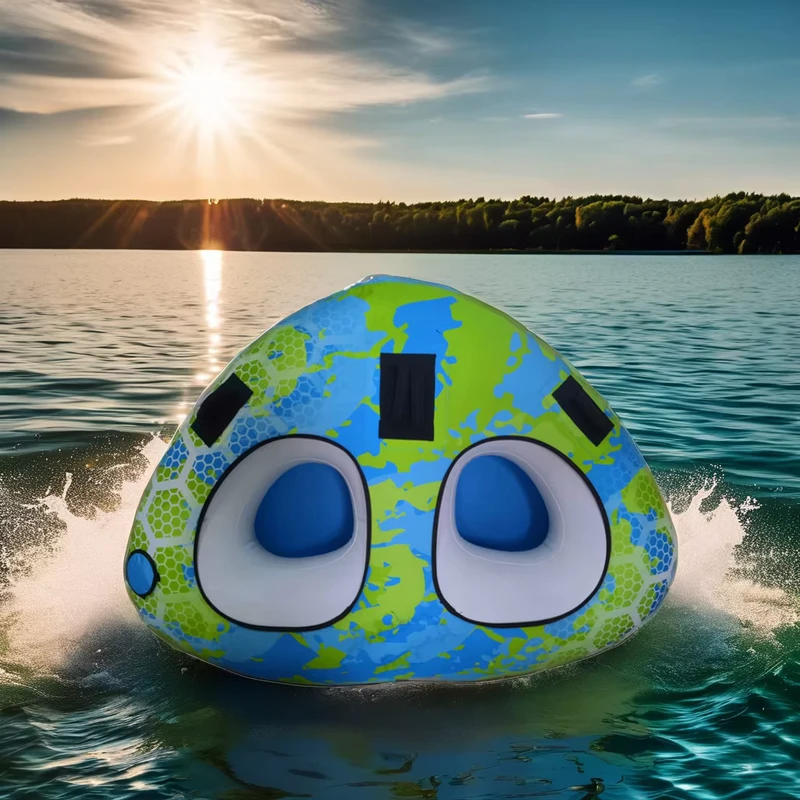 OEM 2 Rider Inflatable Jet PVC Flying Towable Sea Ski Custom Lake Boating with 2 Seats for Water Parks