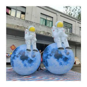 OEM Custom Giant Inflatable Astronaut Sitting on Moon Model Full HD Print PVC Inflatable