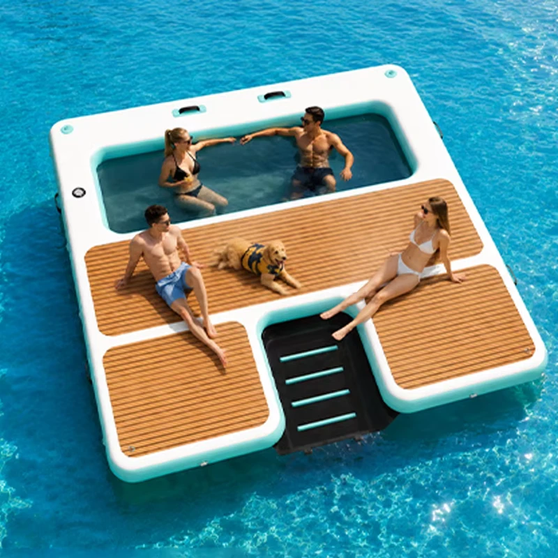 Dock Gonfiabile Personalizzato OEM, Piattaforma Acquatica Multiuso, Amaca, Rampino per Cani, Accessori per Barche