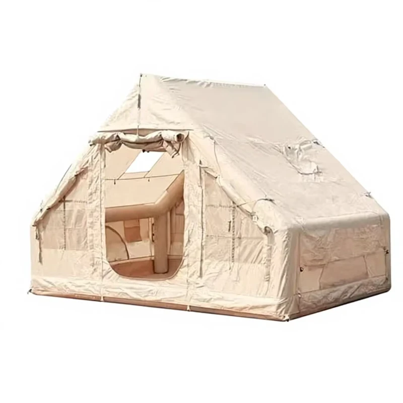 OEM Anpassbares Aufblasbares Glamping-Zelt, wasserdicht, winddicht, Luftkabine mit Oberlicht & Netzfenster für Fabriklieferanten