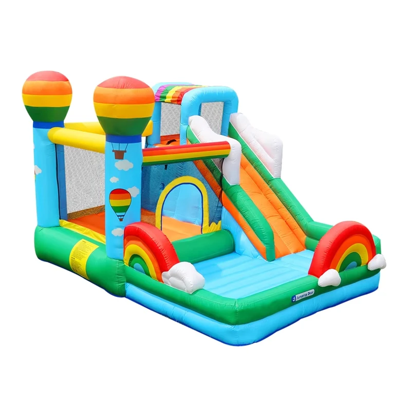 Toboggan aquatique gonflable personnalisé, château trampoline, combinaison de glisse élastique de piscine arc-en-ciel
