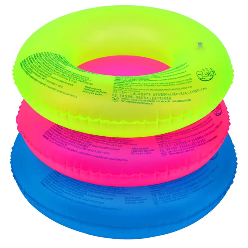 OEM Customize Thicken Fluorescent Light Adult Baby Kids Truck Inner Donut Pool Arm Swim Tube Float Seat Inflatable Swimming Ring