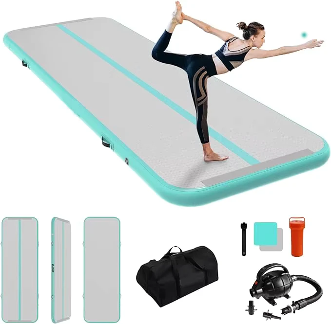 OEM Design Floating Air Track Inflatable Gymnastics Mat PVC Air Floor with Electric Pump for Exercise