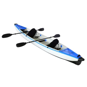 OEM Drop Stitch PVC Inflatable Kayak 2 Person Foldable Portable Beach Fishing Touring with Seat Pump Paddles 1 Year Warranty