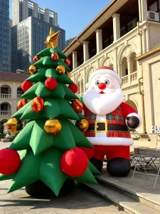 OEM Durable Waterproof Santa Claus Christmas Inflatable Advertising Model Decorations