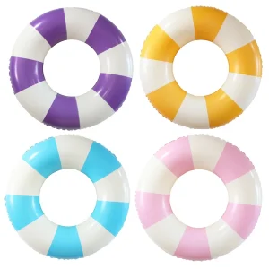 OEM Factory PVC Ins Thick Vintage Stripe Floating Swimming Ring Inflatable for Water Pool Water Activity Accessory
