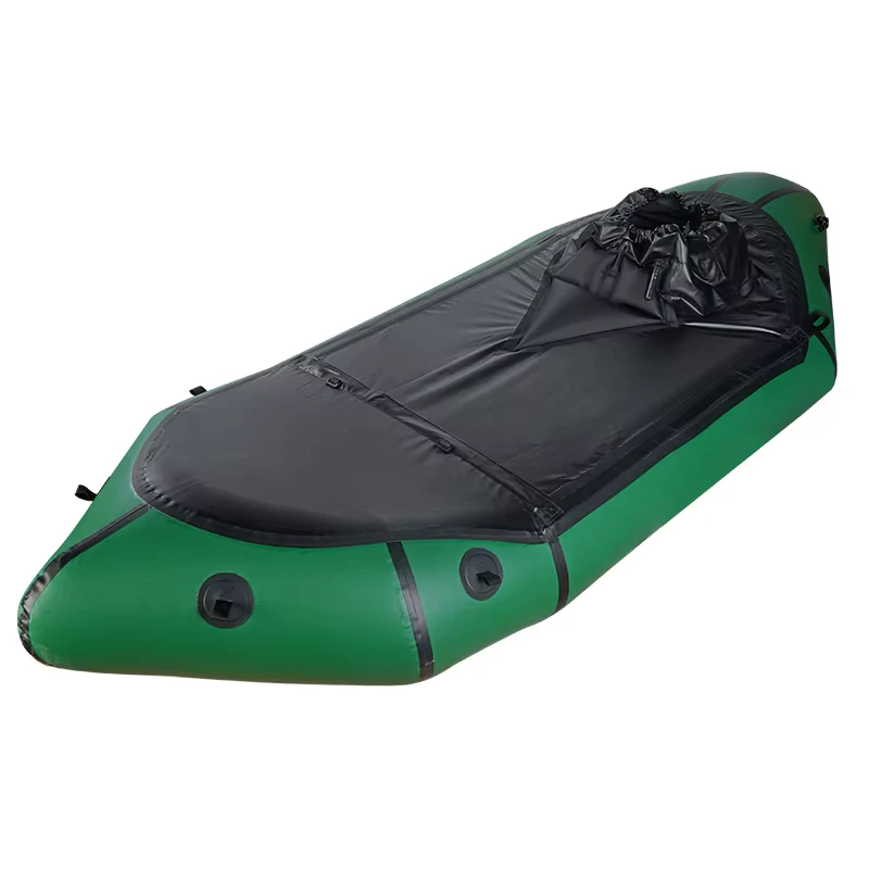 Zattera gonfiabile senza colla in TPU OEM, avventura rafting in acque bianche, packraft con spray skirt