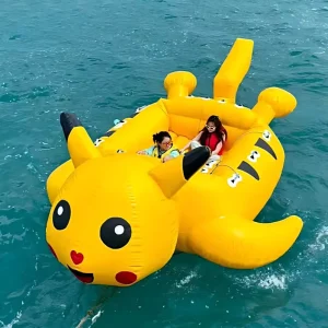 Tube de glisse gonflable en forme d'animal OEM pour jet ski, lac et jeu de resort, jouet aquatique gonflable en dessin animé