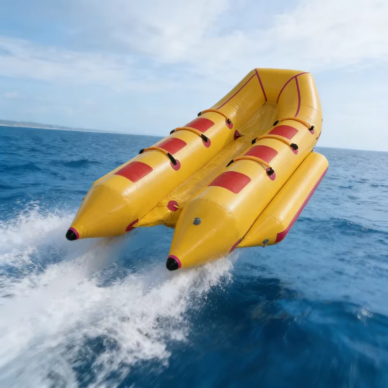 Bateau banana gonflable OEM, conception à double tube, idéal pour les divertissements en mer, lac et station